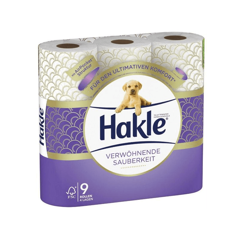 Hakle Coccole di pulizia Carta igienica FSC 9 pezzi
