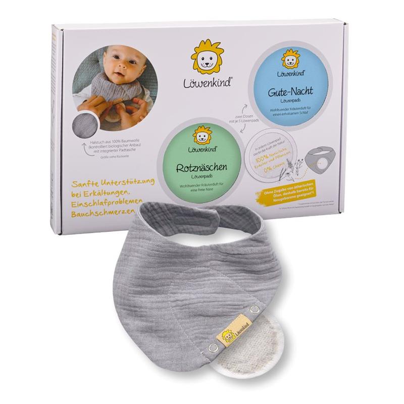 Löwenkind starter box mini grey con 1 lattina di Snotty Nose e 1 lattina di Good Night
