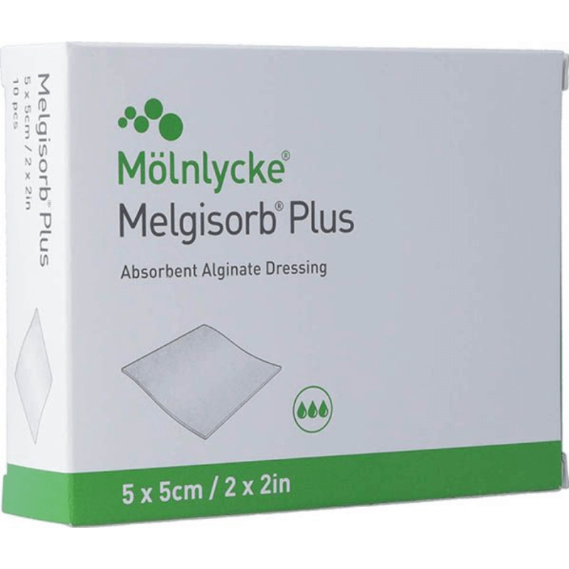 Melgisorb Plus medicazione in alginato 5x5cm sterile 10 pezzi