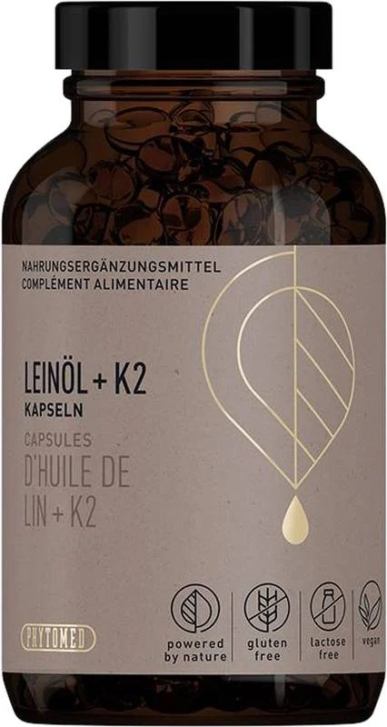PHYTOMED Olio di semi di lino + K2 capsule barattolo 200 pezzi