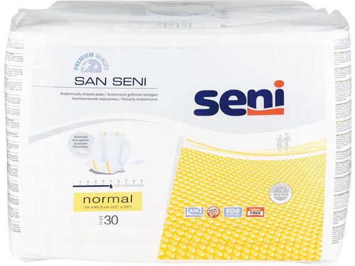 San Seni Cuscinetti normali anatomici traspiranti 32x62,5cm 5 gocce 30 pezzi