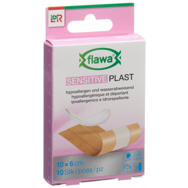 Flawa Sensitive Plast Pflasterstreifen 6x10cm 10 Stück