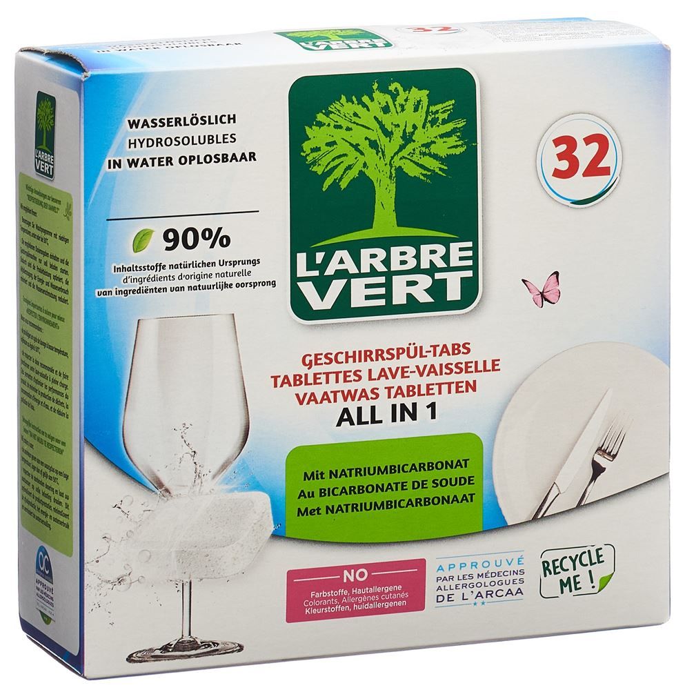 L'ARBRE VERT Eco Tabs per lavastoviglie All-in-1 32 pezzi