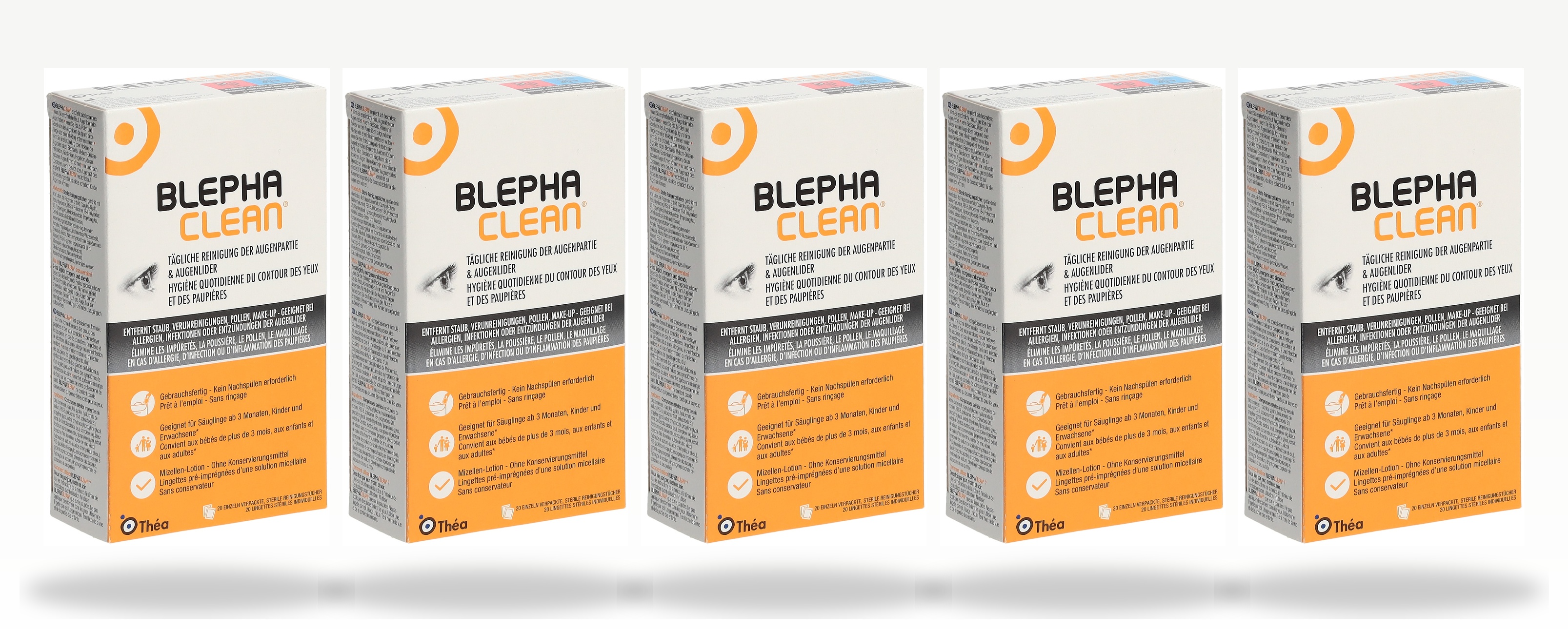 5x Blephaclean Reinigungstücher steril einzeln verpackt 20 Stück