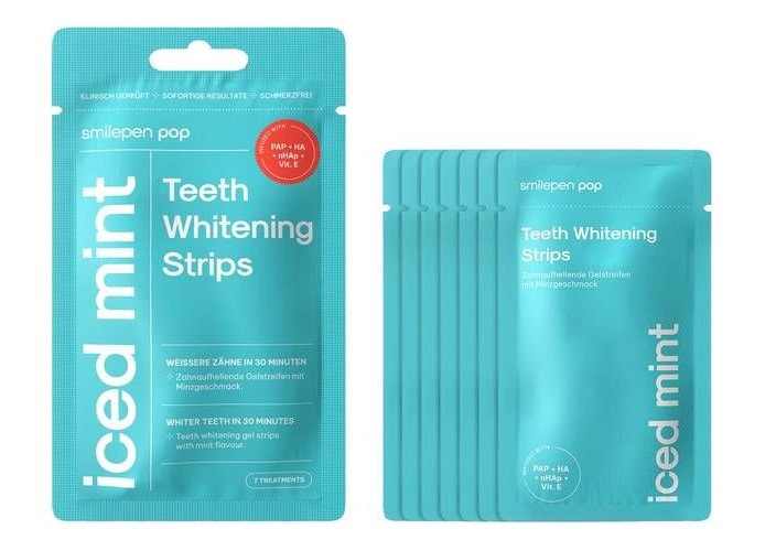 smilepen Pop Strisce bianche per denti alla menta ghiacciata 7 x 2 pezzi