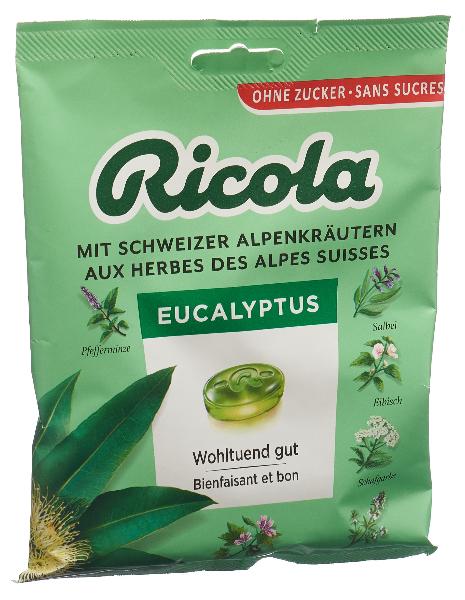 Ricola Caramelle all'eucalipto senza zucchero con stevia Btl 125g