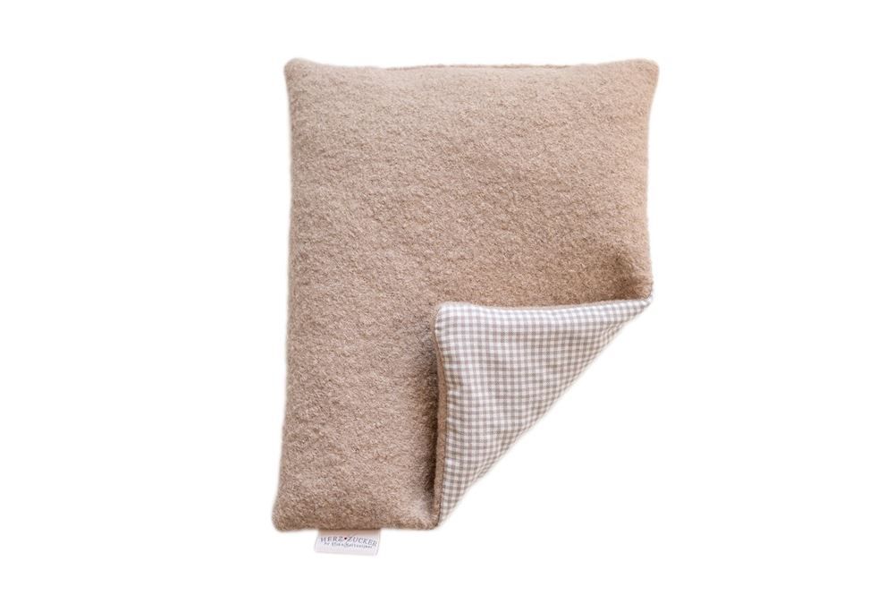 Cuscino HERZZUCKER in ciliegio 26x21cm a quadretti/lana di