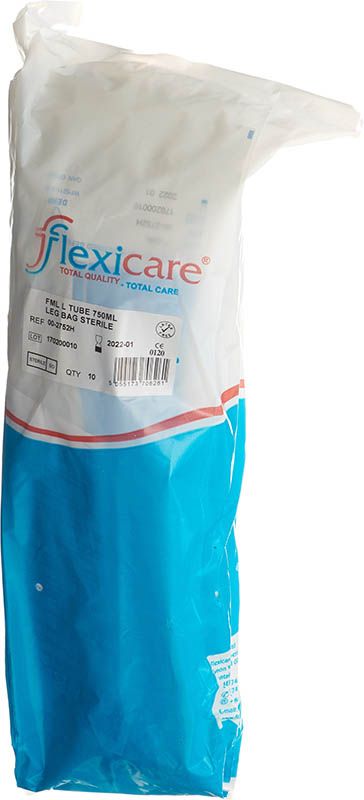 Flexicare sacchetto per urina 750ml 30cm cerniera di scarico 10 pezzi