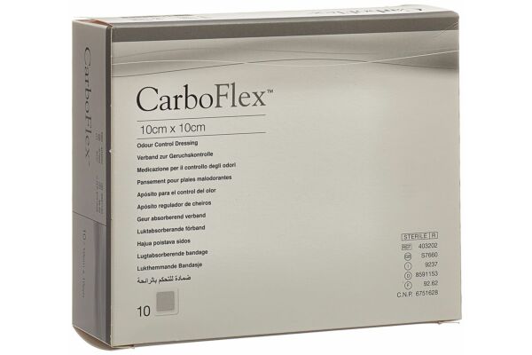 CARBOFLEX Benda al carbone attivo 10x10cm sterile 10 pezzi