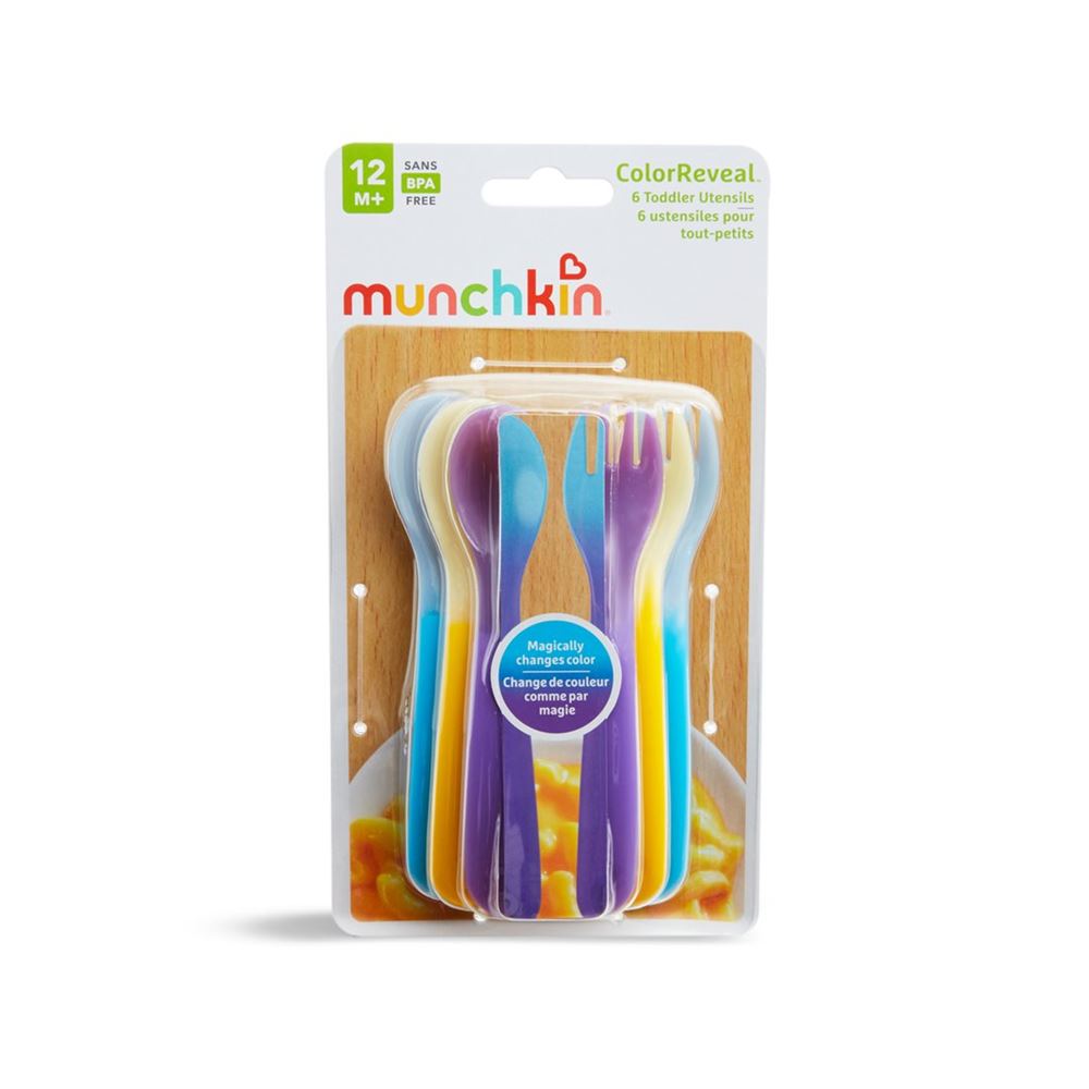 MUNCHKIN cucchiaio forchetta ColourRev 12M+ 6 pezzi
