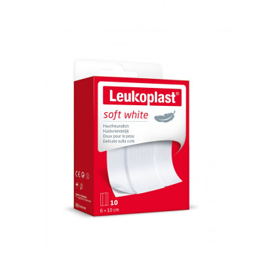 Leukoplast bianco morbido 6x10cm 10 pezzi