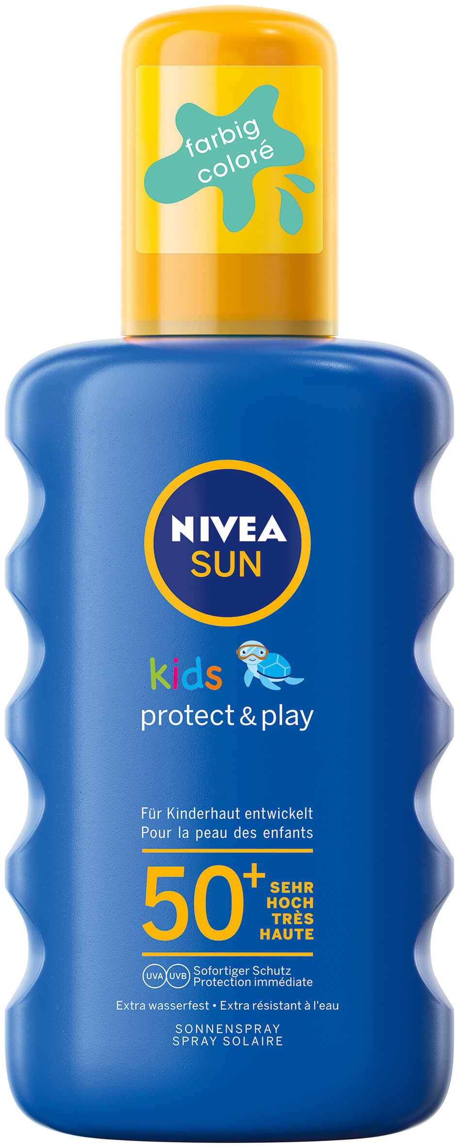 Nivea Sun Kids spray solare nutriente SPF 50+ impermeabile colorato 200ml