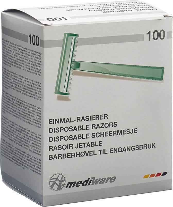 MEDIWARE Lama da barba monouso verde 100 pezzi
