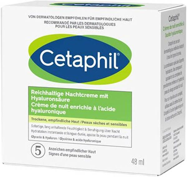 Cetaphil Crema notte ricca con acido ialuronico 48ml