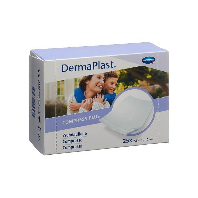 DermaPlast Compress Plus 7,5x10cm 25 pezzi