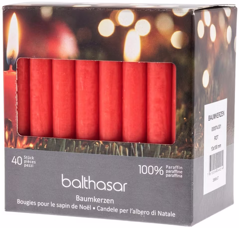 Balthasar Boutique candele albero 01 rosso 40 pezzi