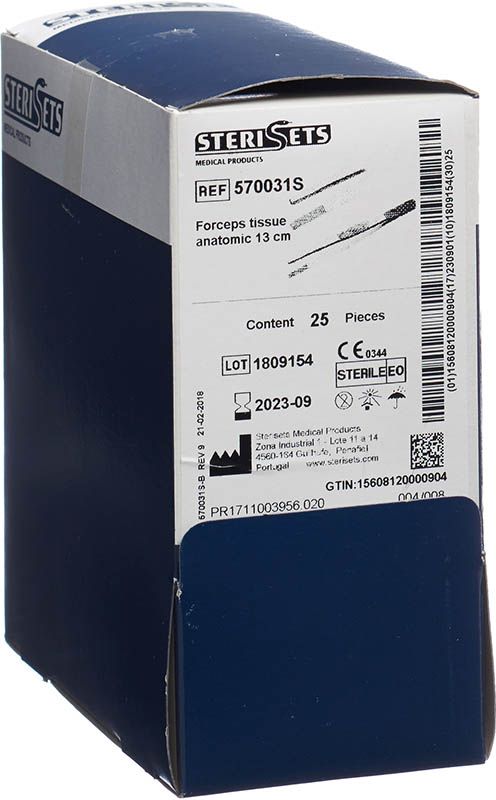 AICHELE 1x pinza sterile anat 13cm dritta 25x