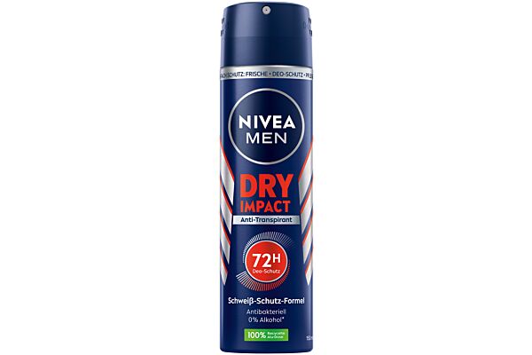 Nivea Male Deo Dry Impact Aeros Spr 150ml