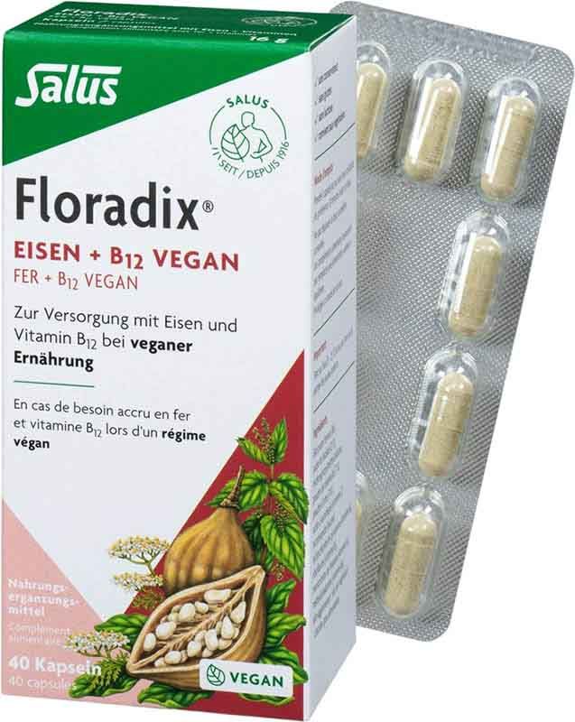 Floradix Ferro VEGAN + Vitamina B12 Capsule 40 Capsule
