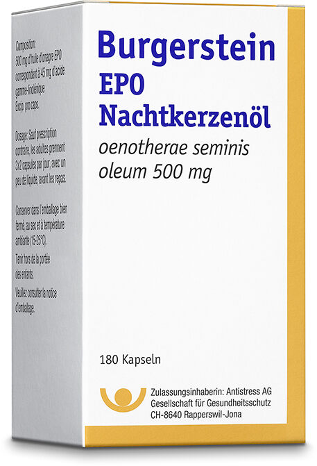 Burgerstein EPO Olio di enotera in capsule 500mg 180 Capsule