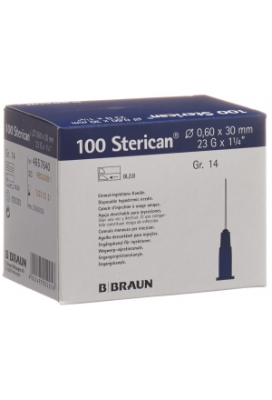 Cannula STERICAN G23 0,6x30mm 1 1/4 lunga blu 100 pezzi