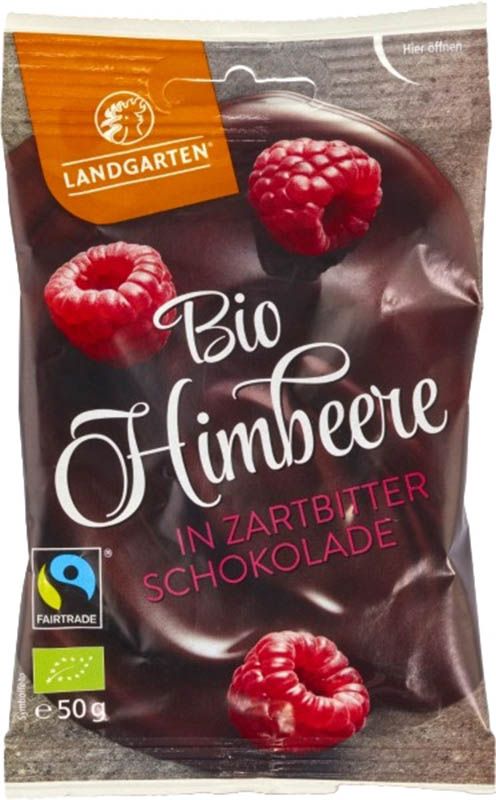 LANDGARTEN Cioccolato fondente al lampone biologico equosolidale 50g