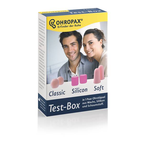 OHROPAX® Testbox tappi per orecchie 3 paia assortiti 1x Silicone morbido classico ciascuno