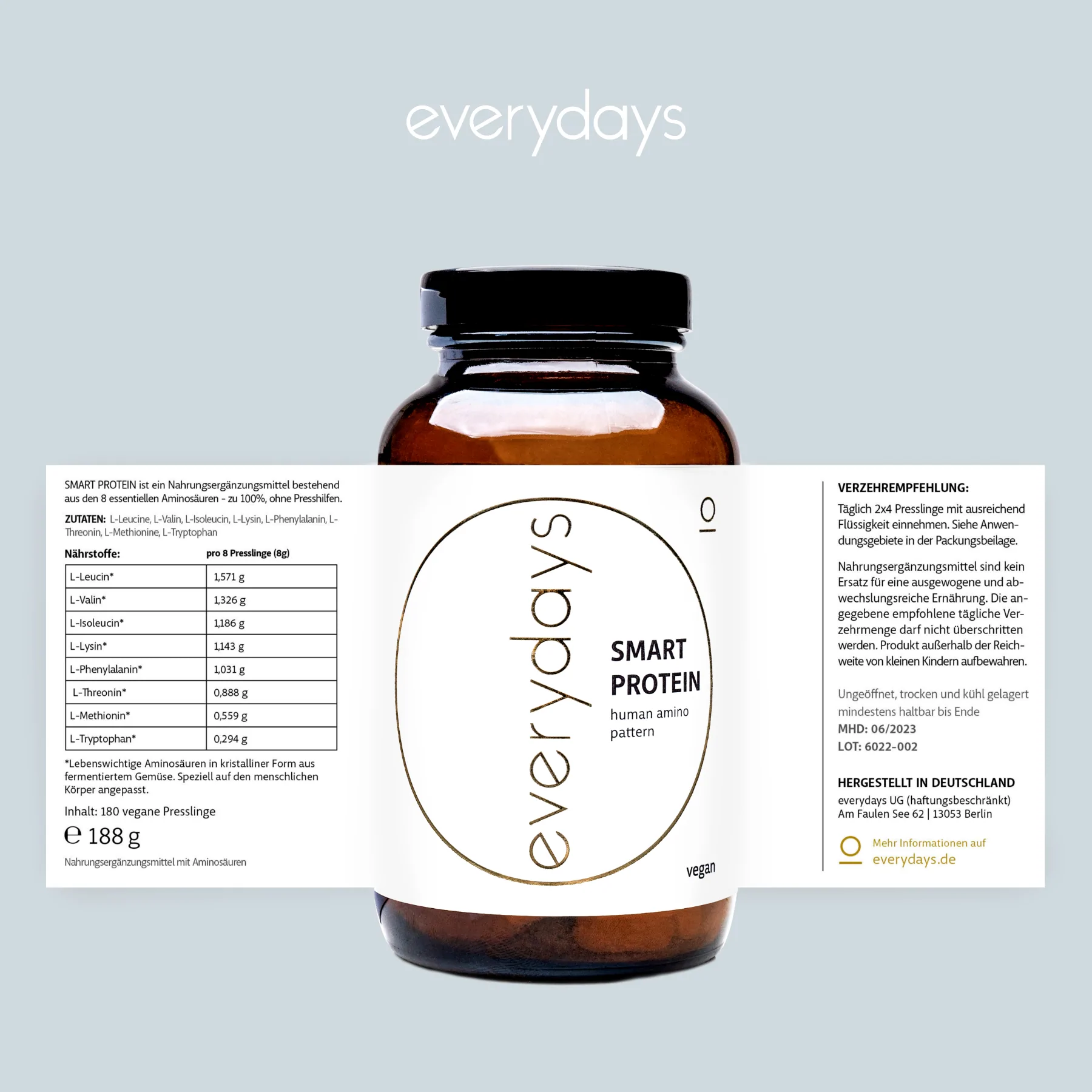 everydays Smart Protein Hum Amino Pattern Compresse vegane 180 pezzi