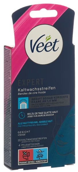 VEET EXPERT strisce di cera a freddo viso 20 pezzi