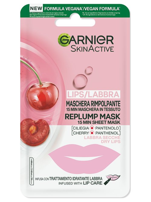Garnier Maschera in tessuto per labbra Ciliegia&Pantenolo 5g