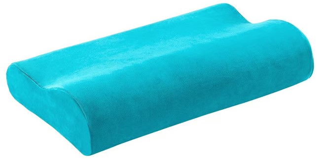 Cuscino da collo ELSA 50x11cm fodera in velluto turchese