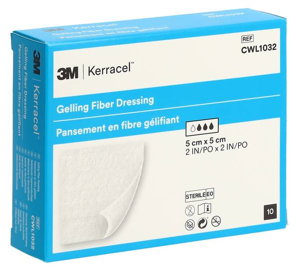 KERRACEL Gel, medicazione in fibra, 5 x 5 cm, 10 pezzi