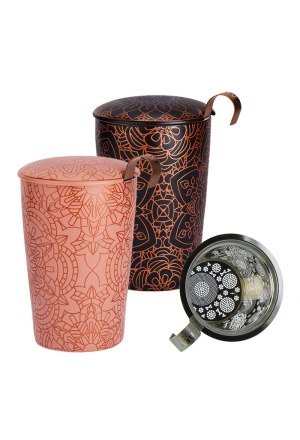 ERBORISTERIA Tazza da tè mandala con setaccio
