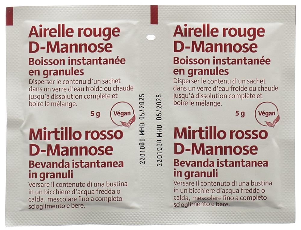 ALPINAMED Mirtillo rosso D-Mannosio Granuli da bere 60 bustine da 5 g ciascuna