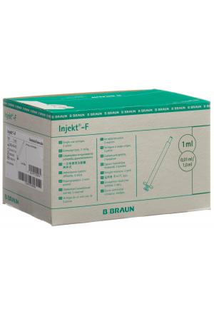 B. BRAUN Injekt-F siringa 1ml senza cannula, 100 pezzi