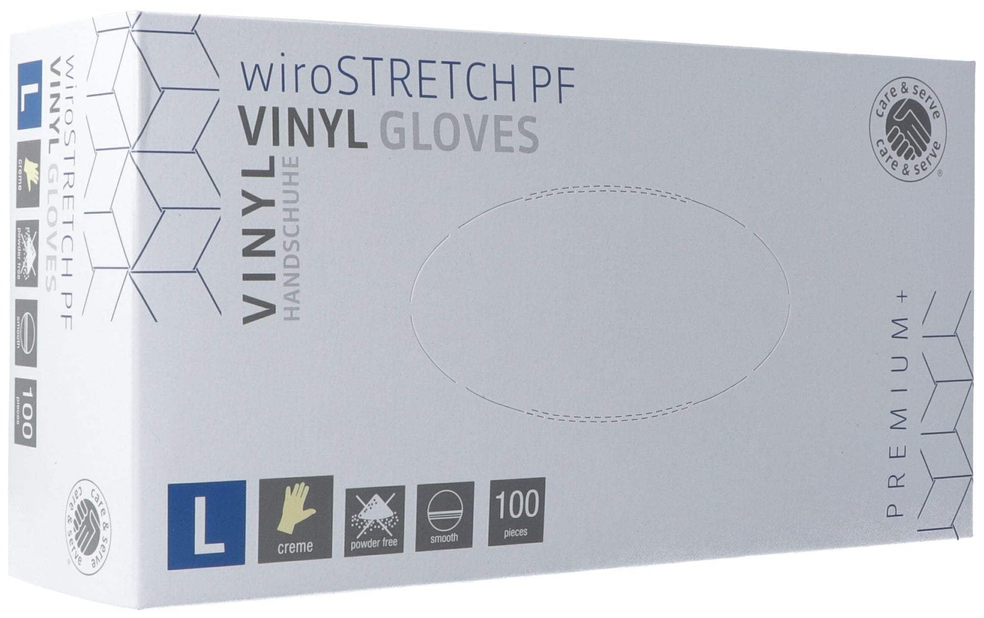 Guanti da esplorazione Gribi in vinile L senza polvere, non sterili, elasticizzati plus confezione da 100 pezzi