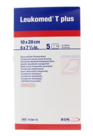 LEUKOMED T plus medicazione trasparente per ferite 10x20cm 5 pezzi