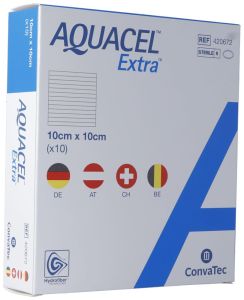 AQUACEL Benda extra idrofibra 10x10cm 10 pezzi