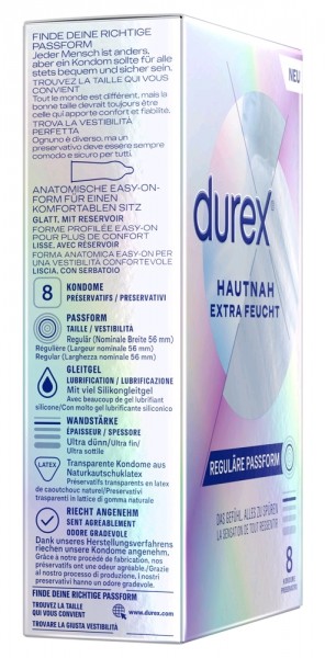 Durex Hautnah Präservativ extra feucht 8 Stück