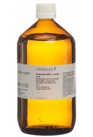 Hänseler Ethanolum 96% cum Camphora ad usum externum Bottiglia di vetro 1l