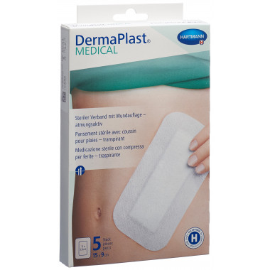 DermaPlast Medicale medicazione in tessuto non tessuto 15x9cm 5 pezzi