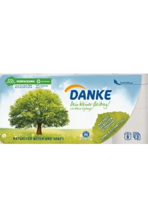 DANKE carta igienica 3ply 150 fogli 8 pezzi