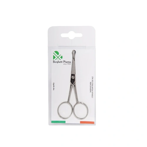 BORGHETTI forbici per capelli da naso in acciaio nichelato