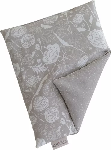 HERZZUCKER cuscinetto riscaldante ai semi di colza 26x21cm fiori taupe