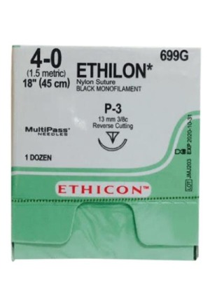ETHILON 45cm nero 4-0 FS-2 36 pezzi