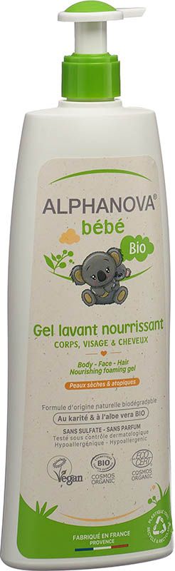 ALPHANOVA® BB gel lavante nutriente COSMOS biologico senza solfati/perfumo 500ml