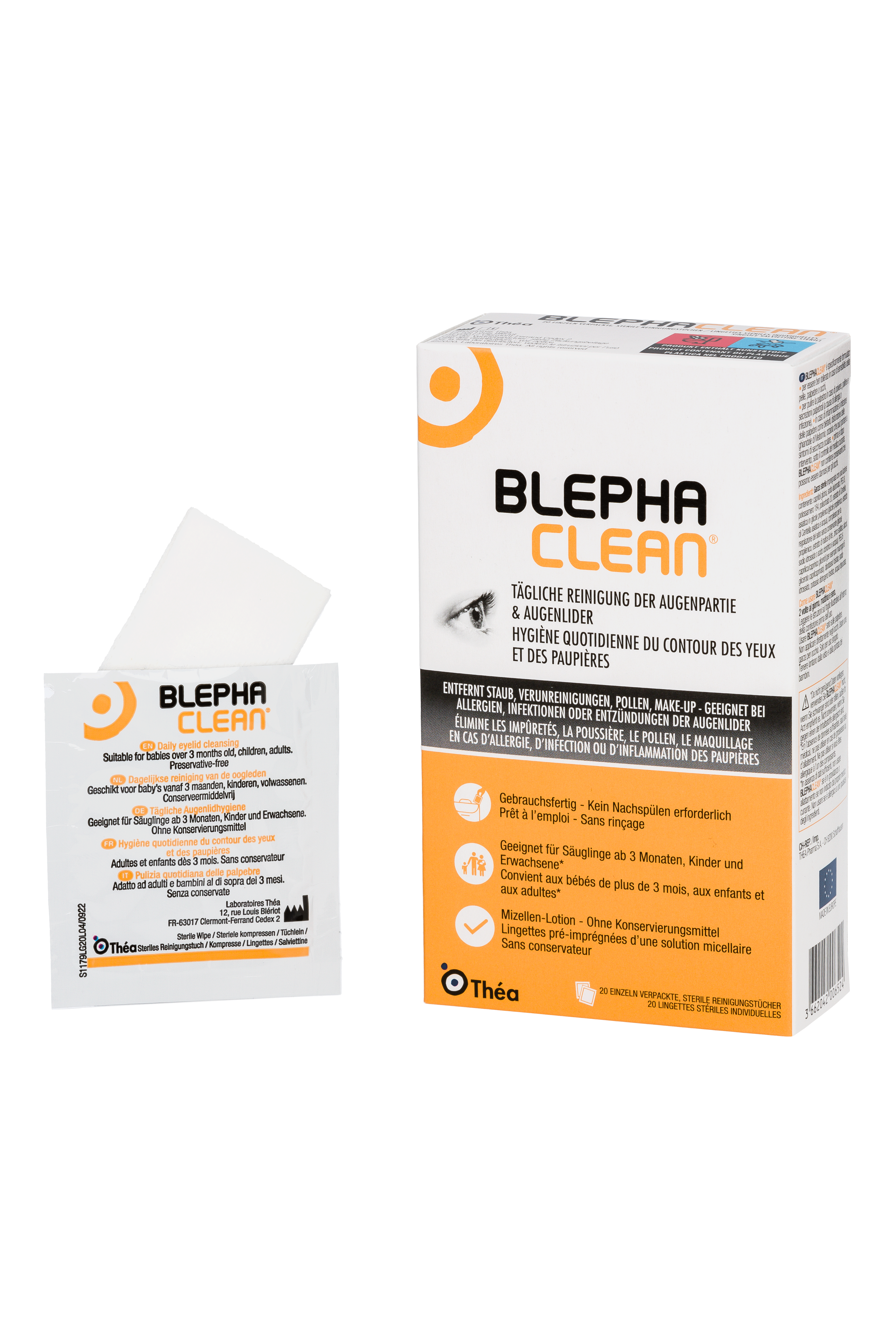 Salviette detergenti Blephaclean sterili confezionate singolarmente 20 pezzi