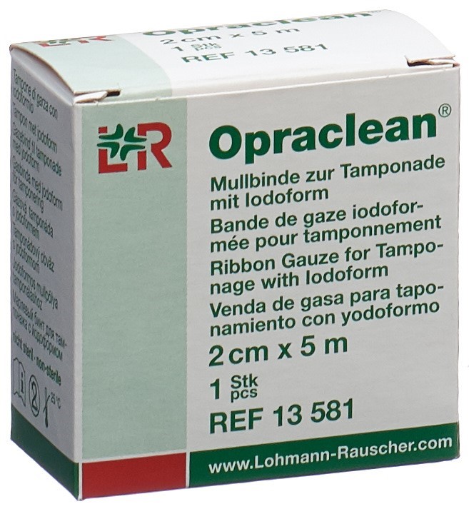 OPRACLEAN benda di garza tamponata allo iodoformio 2cmx5m