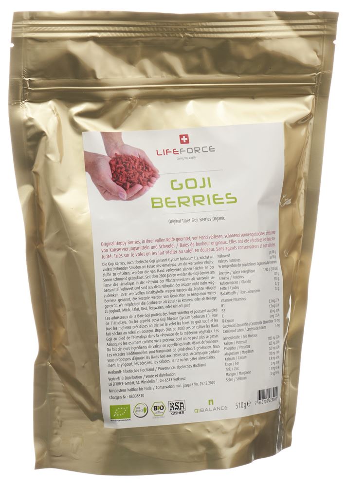 QiBalance Bacche di Goji essiccate biologiche Btl 510g