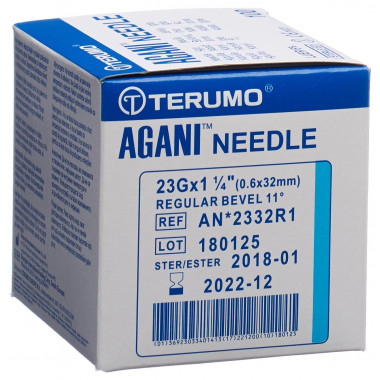 Terumo Agani cannula monouso 23G 0,6x32mm blu 100 pezzi